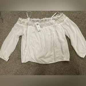 Hollister White Off-Shoulder Top